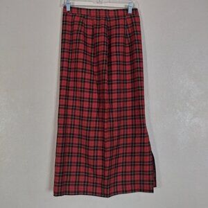 Vintage Michele Red Black & Yellow Plaid Mid Skirt Women's Size 10